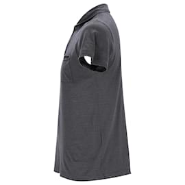 Prada-Prada Pin Stripe Polo Shirt in Black and Grey Cotton-Black