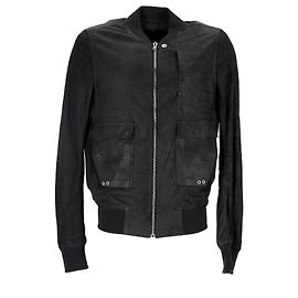 Rick Owens Bomber Jacket in Black Lamb Leather Black
