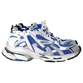 Balenciaga-Balenciaga Runner-Sneaker mit Distressed-Effekt aus blauem synthetischem Stoff-Blau