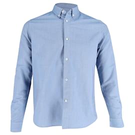 Apc-EN.PAG.do. Camisa de Vestir Oxford Clásica en Algodón Azul-Azul,Azul claro