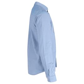 Apc-EN.PAG.do. Camisa de Vestir Oxford Clásica en Algodón Azul-Azul,Azul claro