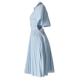 Maje-Maje Rivers Pleated Woven Midi Dress in Blue Polyester-Blue,Light blue