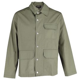 Apc alla.P.C. Overshirt multitasche in cotone verde oliva Verde Verde oliva