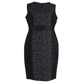 Carolina Herrera-Carolina Herrera Lace Paneled Fitted Dress in Black Cotton -Black