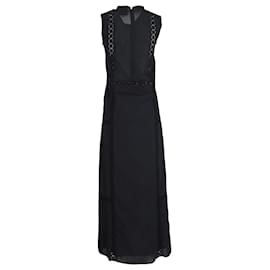 Roseanna-Sea New York Embroidered Maxi Dress in Black Cotton-Black