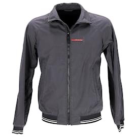 Prada-Prada Sport Zip Front Jacket in Black Cotton-Black