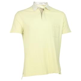 Brunello Cucinelli-Brunello Cucinelli Chest Pocket Polo Shirt in Yellow Cotton-Yellow