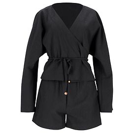 Nanushka Abel Cloqué Wrap Top e pantaloncini Set in poliestere nero Nero