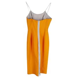 Victoria Beckham-Victoria Beckham Spaghetti Strap Dress in Yellow Cotton-Yellow