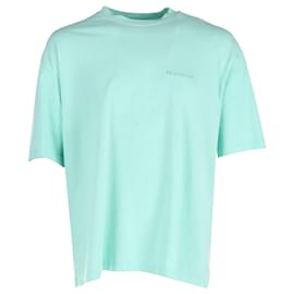 Balenciaga-Balenciaga Embroidered Logo T-Shirt in Teal Cotton-Other,Green