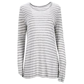 Alexander Wang-Alexander Wang Striped Long Sleeve T-Shirt in Grey Polyester-Multiple colors
