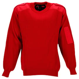 Balenciaga-Suéter de malha canelada Balenciaga em lã vermelha-Vermelho