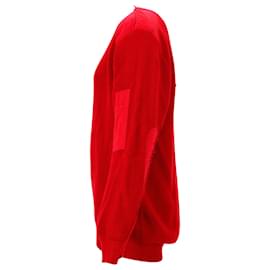 Balenciaga-Suéter de malha canelada Balenciaga em lã vermelha-Vermelho
