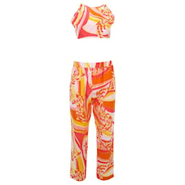 Emilio Pucci-Emilio Pucci Lilly Halterneck Backless Crop Top and Pants Set in Multicolor Cotton-Other,Python print