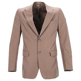 Prada-Prada Tailored Blazer à boutonnage simple en coton marron-Marron