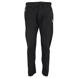 Dsquared2-Dsquared2 Jeans mit Reißverschlusstaschen aus schwarzer Baumwolle-Schwarz