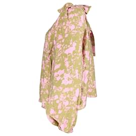 Autre Marque-Stine Goya Corinne Floral Foliage Bluse aus grünem und rosa Modal-Andere