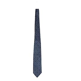 Givenchy-Corbata con estampado cuadrado en seda azul de Givenchy-Otro