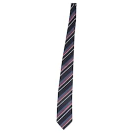 Kenzo-Kenzo Cravate Rayée en Soie Bleue-Autre