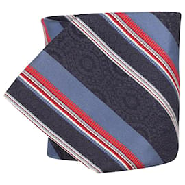 Kenzo-Kenzo Striped Tie in Blue Silk-Other