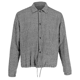 Alexander Mcqueen-Alexander McQueen Checkered Overshirt in Grey Cotton-Grey