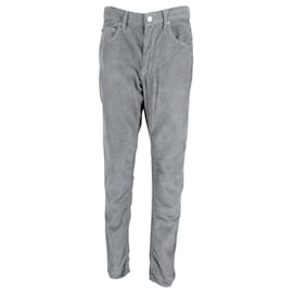 Isabel Marant-Isabel Marant Slim Fit Trousers in Grey Cotton Trousers-Grey
