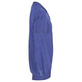 Apc-BEIM.P.C. Gestricktes Poloshirt aus blauer Viskose-Blau,Marineblau