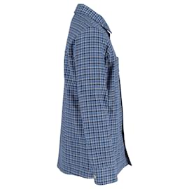 Apc-NO.P.C. Overshirt xadrez em algodão azul-Outro