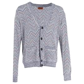 Missoni-Missoni Button-Front Zigzag Print Cardigan in Multicolor Cotton-Other,Python print