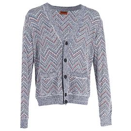 Cardigan Missoni boutonné devant imprimé zigzag en coton multicolore Autre Imprimé python