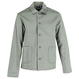 Apc A.P.C. Button-Front Overshirt in Green Cotton  Green