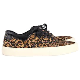 Saint Laurent-Saint Laurent Venice Sneakers mit Lederbesatz aus Canvas mit Animal-Print-Andere,Python drucken