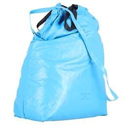 Balenciaga-Balenciaga Trash Pouch in Blue calf leather Leather-Blue