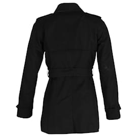 Burberry-Burberry Short Chelsea Heritage Trench Coat in Black Polyester-Black