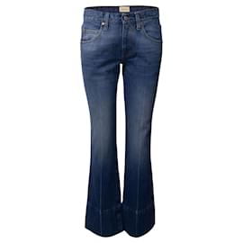 Gucci-Jeans Gucci Flared em jeans de algodão azul-Azul