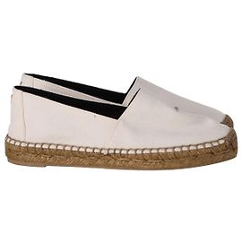 Mocasines Saint Laurent Espadrille en Lona Crema Blanco Crudo