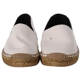Saint Laurent-Saint Laurent Espadrille Loafers in Cream Canvas-White,Cream