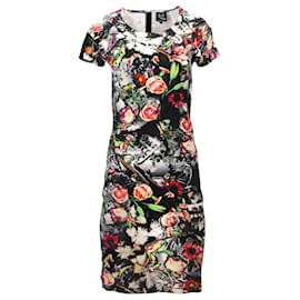 Alexander Mcqueen-Minivestido ajustado con estampado floral en algodón multicolor de McQ by Alexander McQueen-Multicolor