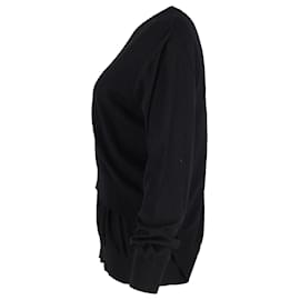 Alexander Wang-Alexander Wang Sweatshirt mit Rundhalsausschnitt und überlappender Rückseite aus schwarzer Baumwolle-Schwarz