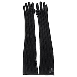 Versace-Versace Cutout-Handschuhe aus schwarzem Leder-Schwarz