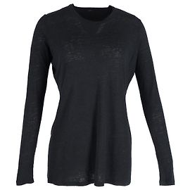 TOP DE MANGA LARGA AJUSTABLE CON CORREA TRASERA DE JOSEPH EN LINO NEGRO Negro