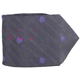 Versace-Versace Printed Tie in Blue Silk-Other