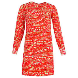 Stella Mc Cartney-Stella McCartney Gabel Heart Print Dress in Red Silk-Other