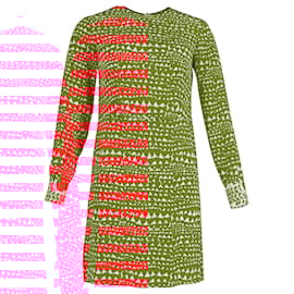 Stella Mc Cartney-Stella McCartney Gabel Heart Print Dress in Red Silk-Other