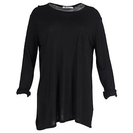 Alexander Wang Blusa de manga comprida folgada em rayon preto Preto