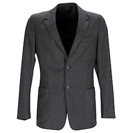 Prada-Blazer Prada à boutonnage simple en laine vierge noire-Noir