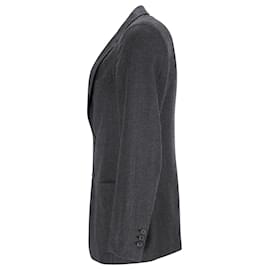 Prada-Prada Single-Breasted Blazer in Black Virgin Wool -Black