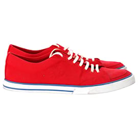 Balenciaga-Balenciaga Match Low-Top Trainers in Red Canvas-Red