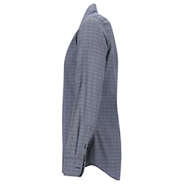 Prada-Prada-Muster-Hemd mit Knöpfen aus blauer Baumwolle-Blau