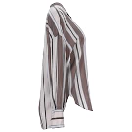 Brunello Cucinelli-Brunello Cucinelli Striped Blouse in Multicolor Silk-Multiple colors